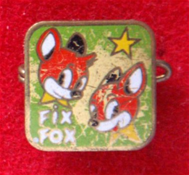 Fix & Fox (zeefdruk broche van koper/messing) - 1