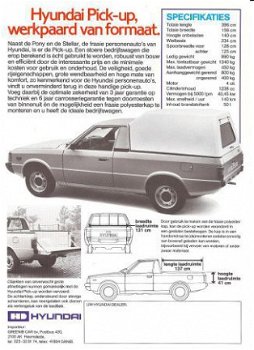 Folder van Hyundai Pony Pick-up 1984 - 2