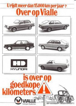 Folder van Hyundai en Vialle uit 1984 - 1