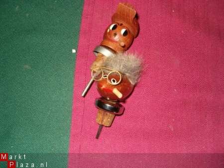 2 houten schenkkurken met gezicht - Afbeelding 3