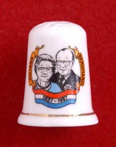 Vingerhoedje Juliana&Bernhard 1937-1987 (huwelijksjubileum)