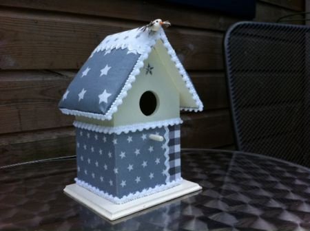 Vogelhuisje voor de babykamer in lichtgrijs - 3