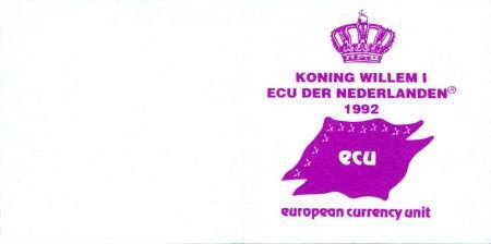 Penning 2,5 ECU Koning Willem I 1992 + certificaat - 1