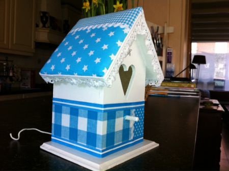 Vogelhuisje voor de babykamer in turquoise - 1