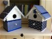 Vogelhuisje voor de babykamer in blauw-grijs - 3 - Thumbnail