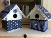 Vogelhuisje voor de babykamer in blauw-grijs - 4 - Thumbnail