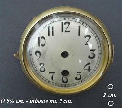 =Pendule deur / wijzerplaat = bol glas = 20484
