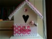 Vogelhuisje voor de babykamer in roze met naam - 1 - Thumbnail