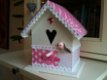 Vogelhuisje voor de babykamer in roze met naam - 2 - Thumbnail