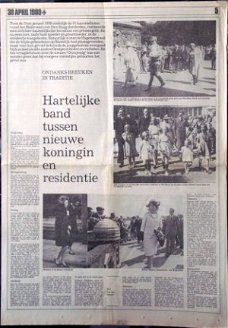 Haagsche Courant - inhuldiging Beatrix 1980