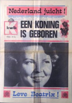 Weekkrant Kwik - geboorte Willem-Alexander 1967 - 1