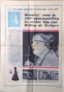 Weekkrant Kwik - geboorte Willem-Alexander 1967 - 1