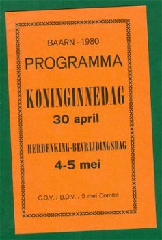 Beatrix' Koninginnedag - Programma Baarn 1980 - 1