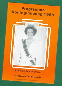 Beatrix' Koninginnedag - Programma Bleiswijk 1988 - 1