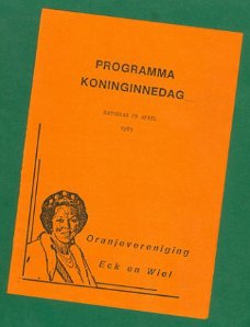 Beatrix' Koninginnedag - Programma Eck en Wiel 1989 (folder)