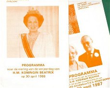 Beatrix' Koninginnedag - Programma Emmeloord 1987-1988 2 st.