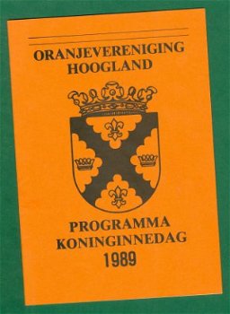 Beatrix' Koninginnedag - Programma Hoogland 1989 - 1