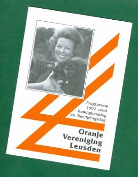 Beatrix' Koninginnedag - Programma Leusden 1992 - 1