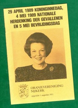 Beatrix' Koninginnedag - Programma Nijkerk 1989 - 1