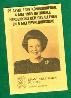 Beatrix' Koninginnedag - Programma Nijkerk 1989