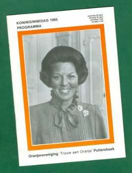 Beatrix' Koninginnedag - Programma Puttershoek 1985 - 1