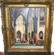 Groot olieverf schilderij kerkinterieur G.J.Dispo - 1 - Thumbnail