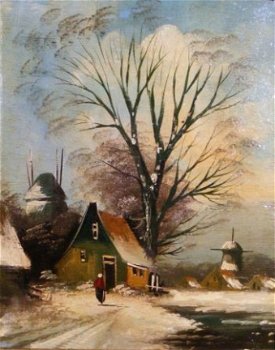 Schilderij winterlandschap - 1