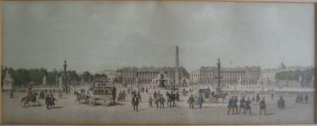 Prent Parijs. Place de la Concorde - 1