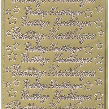 Stickervel -- TEKST -- Prettige Kerstdagen --- 0162 --- GOUD - 1