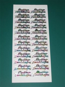 Stickervel -- TEKST --- Prettige Feestdagen --- WIT GEKLEURD - 1