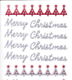 Stickervel - TEKST -- Merry Christmas -- ZILVER-ROOD GLITTER - 1 - Thumbnail