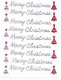 Stickervel - TEKST -- Merry Christmas -- ZILVER-ROOD GLITTER - 1 - Thumbnail