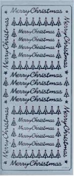 Stickervel -- TEKST -- Merry Christmas --- 123051 --- ZILVER - 1