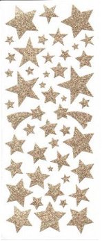 Stickervel --- STERREN --- 197001 --- GOUD GLITTER - 1