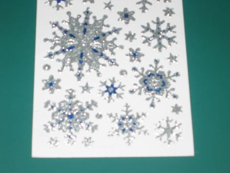 Stickervel - SNEEUWVLOKKEN -- 197017 -- BLAUW-ZILVER GLITTER - 1