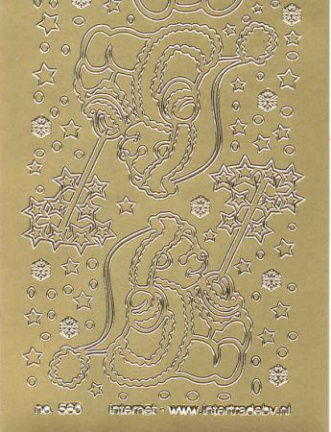 Stickervel --- KERSTBOMEN en BEREN --- 560 --- GOUD - Afbeelding 3