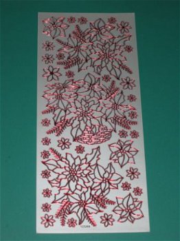 Stickervel -- KERSTBLOEMEN / KERSTSTERREN --- 123269 -- ROOD - 1