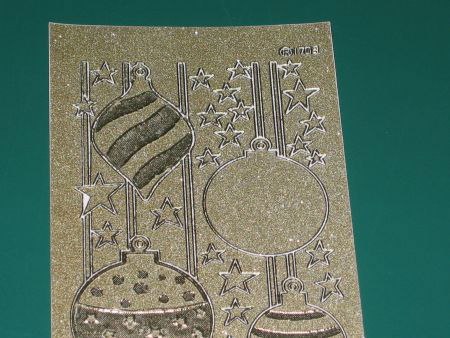 Stickervel --- KERSTBALLEN --- 1703 --- GOUD GLITTER - 1