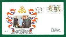 FDC OSE-12 Beatrix & Claus bezoeken VN-gebouw New York 1982