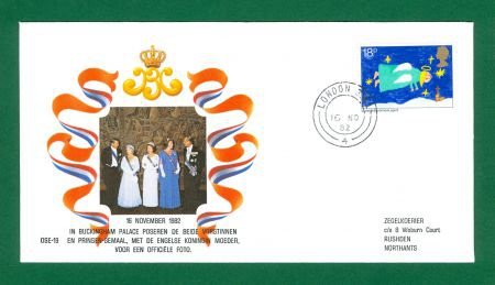 FDC OSE-19 Bezoek Beatrix aan Elizabeth II in Londen 1982 - 1