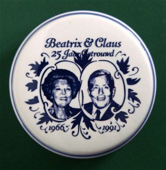 Bonbonnière Beatrix & Claus 25 Jaar Getrouwd 1966-1991 - 1