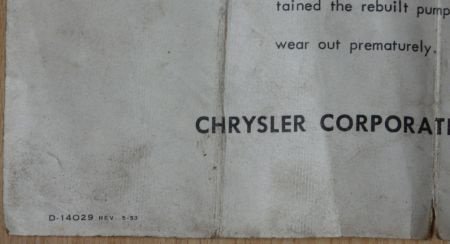 MOPAR instructie papier, waterpomp afdichting, jaren'50. - 6