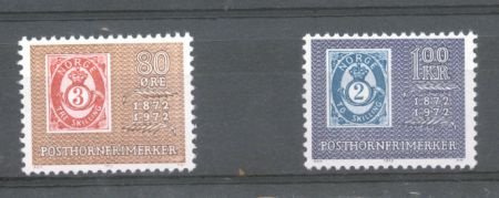 Noorwegen 1972 100 jaar Posthornzegels postfris - 1