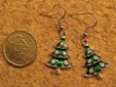 NIEUW setje kerstboom oorbellen + ketting met strass - 1 - Thumbnail