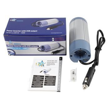 Omvormer 12 - 230 V 100 W met USB, HQ-inv100 - 1