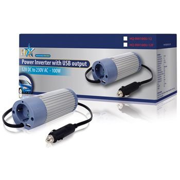 Omvormer 12 - 230 V 100 W met USB, HQ-inv100 - 1