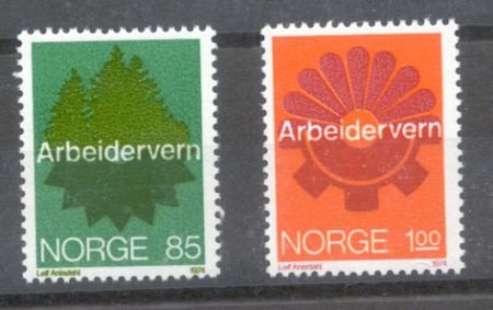 Noorwegen 1974 Veiligheid op het werk Yvert 641/2 postfris - 1
