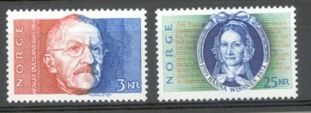 Noorwegen 1989 Bekende schrijvers Yvert 988/89 postfris - 1