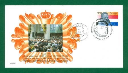FDC OSE-28 10-07-84 - 400e sterfdag Willem van Oranje Delft - 1