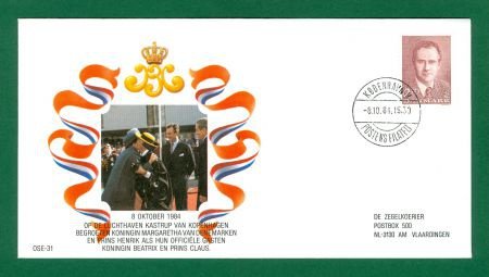 FDC OSE-31 8-10-1984 - Begroeting op Kastrup Kopenhagen - 1